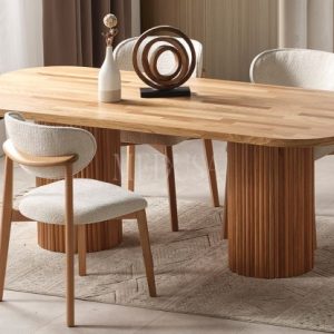 Bohem Ahşap Yemek Masası Round